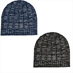 AH1094B Knit Heathered Beanie Cap Blank No Imprint